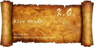 Kirr Ottó névjegykártya