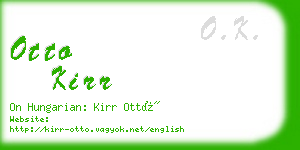 otto kirr business card